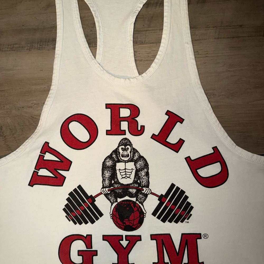 Vintage World Gym Gorilla Tank Top Retro Y2K Bodybuilding Workout Muscle Shirt - Picture 2 of 5